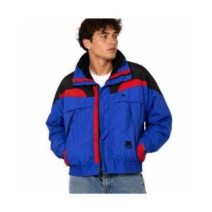 Vintage Serac Mens Blue Black Red Colorblock Ski Jacket Fleece Lined Size S